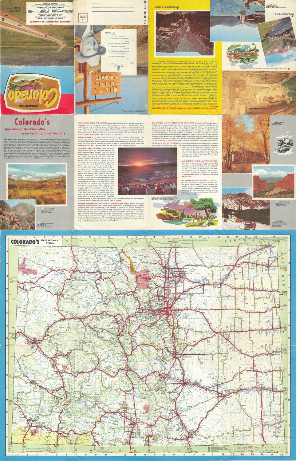 1952 Colorful Colorado -State highway system by Highway commission