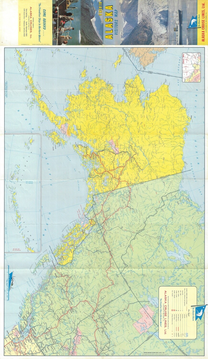 1965 Tourist Map of Alaska 