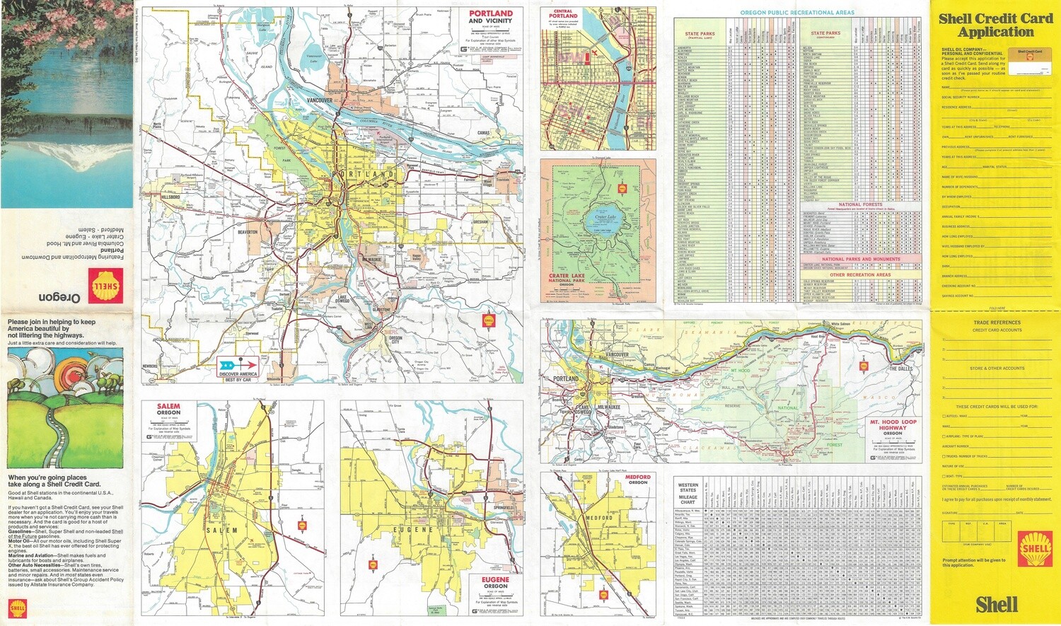 1972 map of Oregon by Shell/Gousha Maps