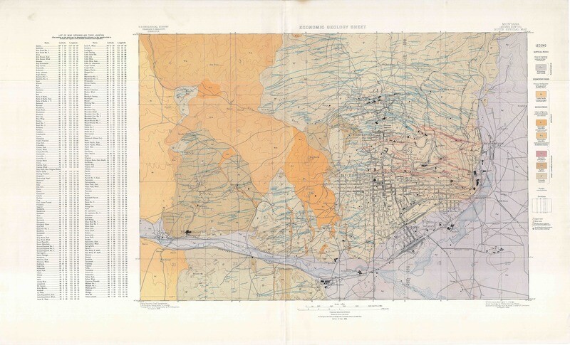 1896 3 sheets Butte Montana Special Map