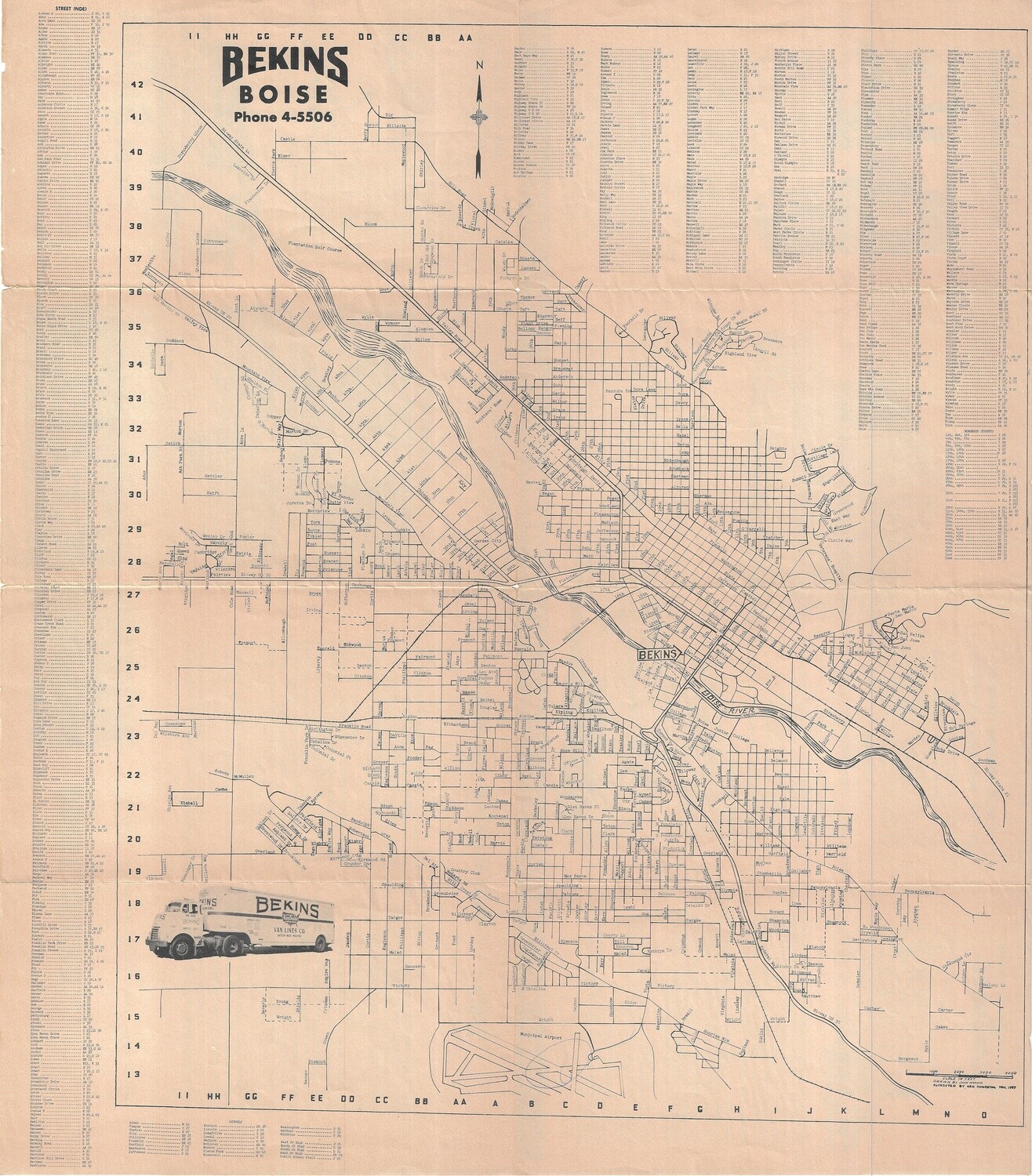 1957 Bekins Map of Boise