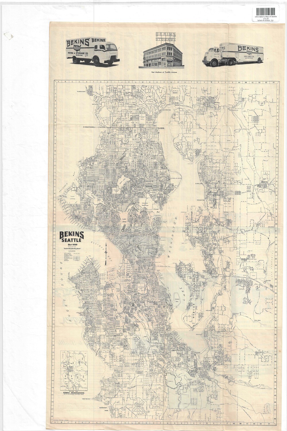 1953 Bekin's Map of Seattle