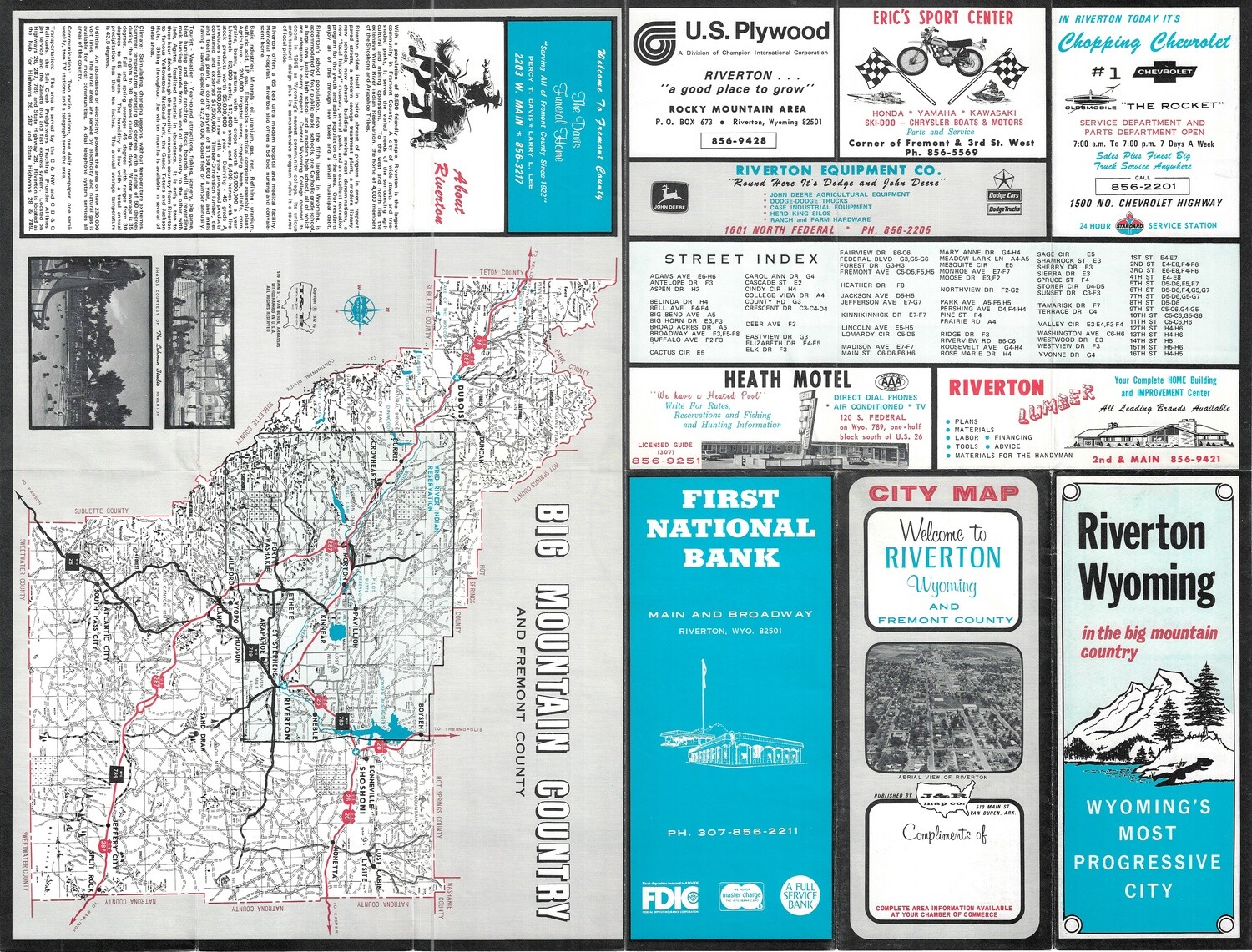 1972 Map of Riverton, Wy