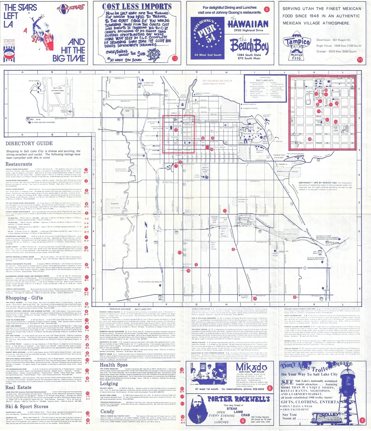 1973 Map of Salt Lake City (Downtown insert)