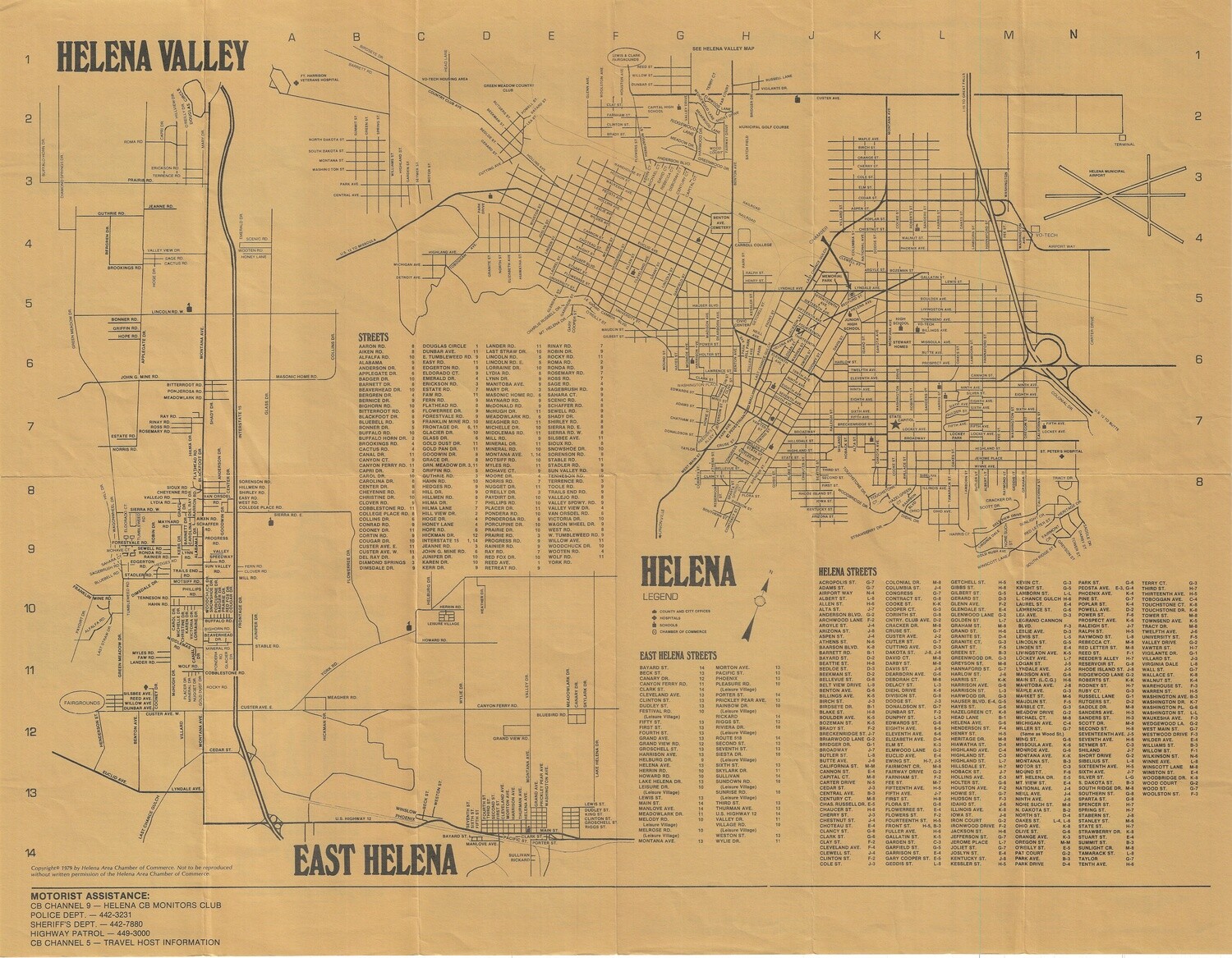 1979 Guide Map for Helena, Montana