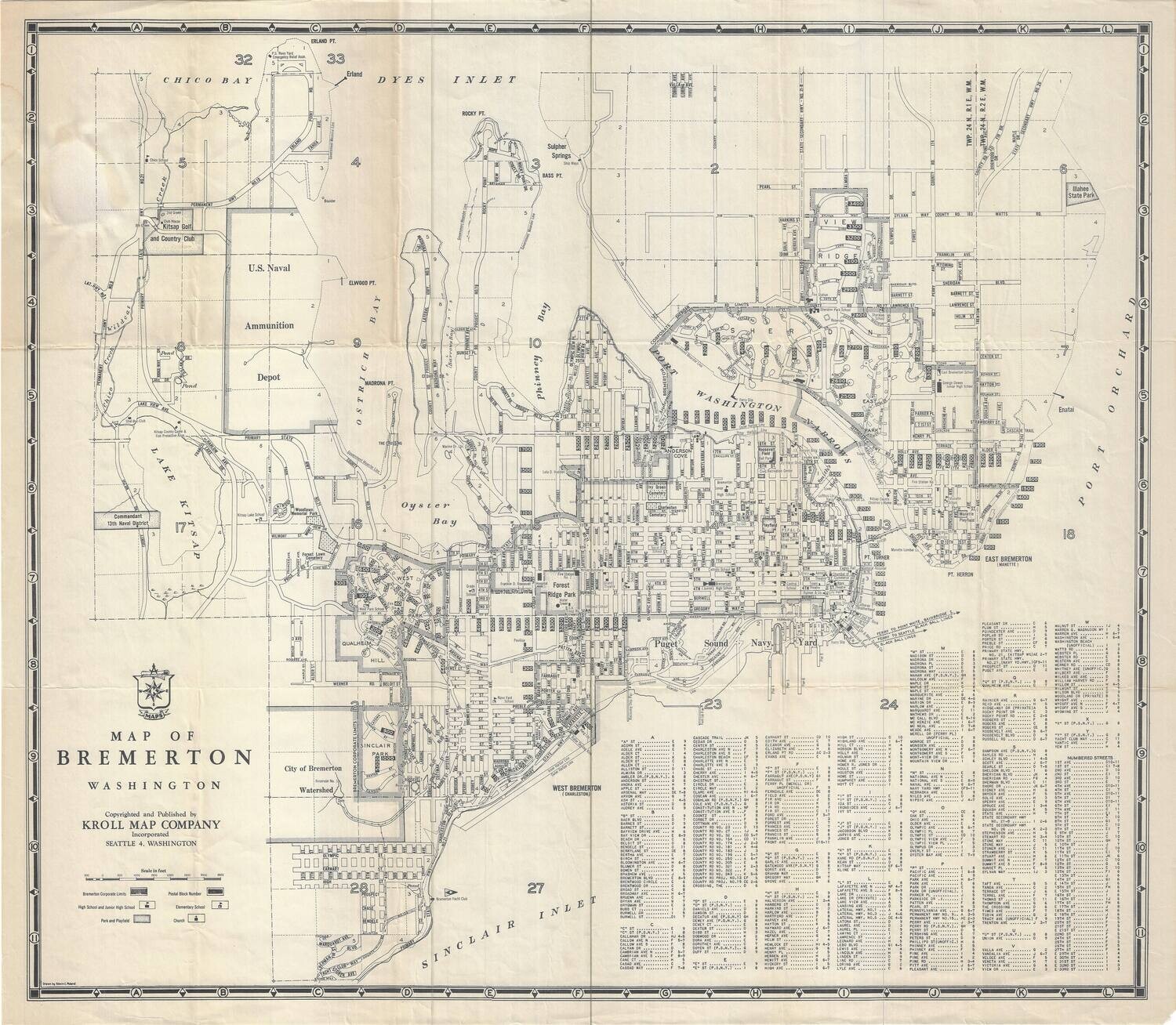 1940 Bremerton WA Kroll Litho