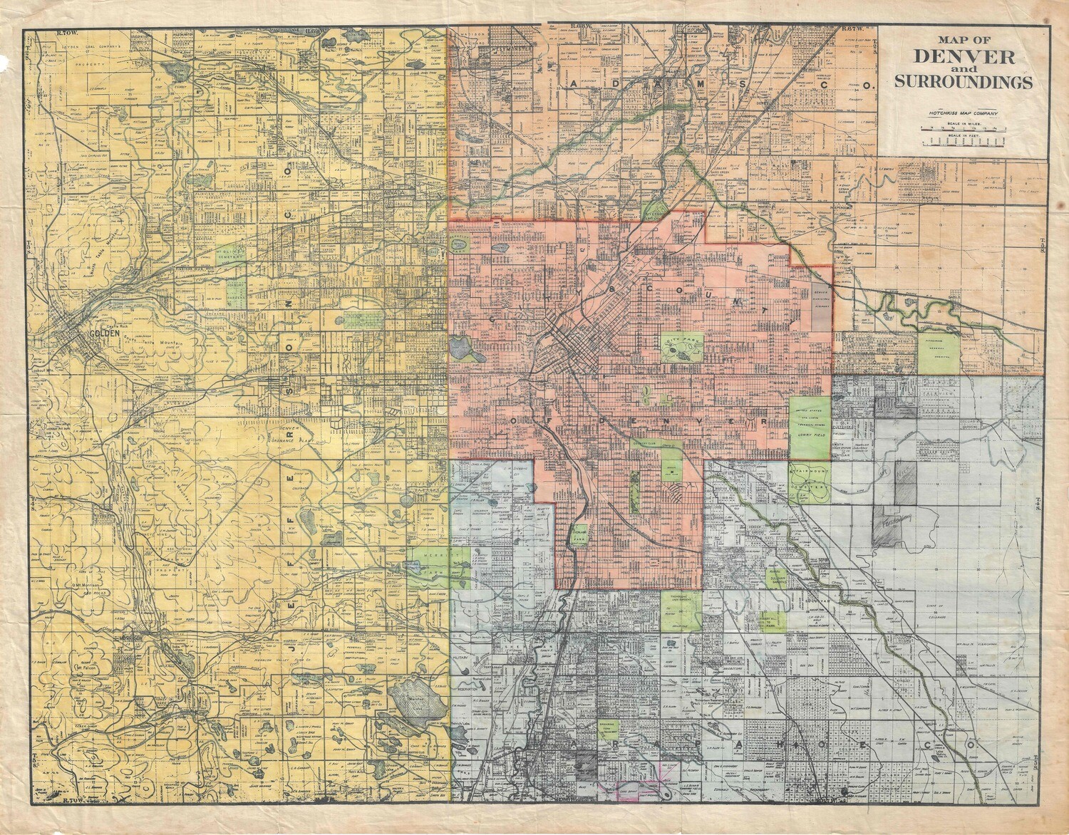 1939 Map of Denver Colorado