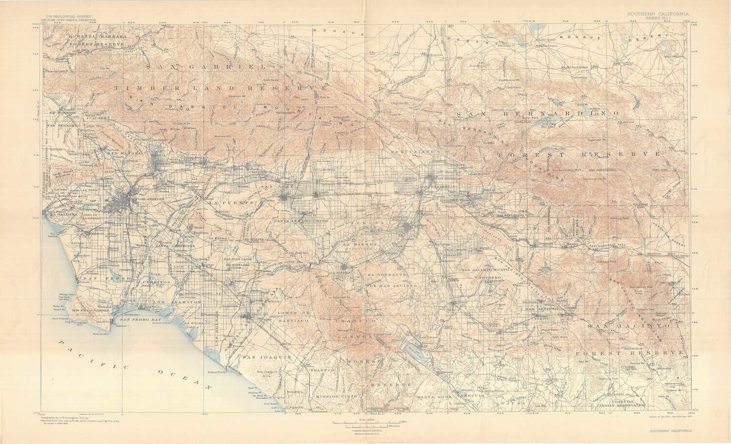 1910 (1901) USGS Southern California Special Sheet #1