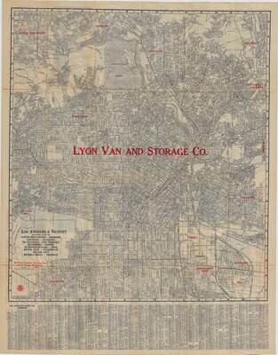 1927 Lyon Moving co. Map of Los Angeles