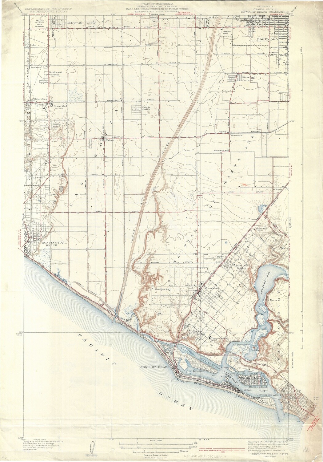 1935 USGS Newport Beach Quadrangle