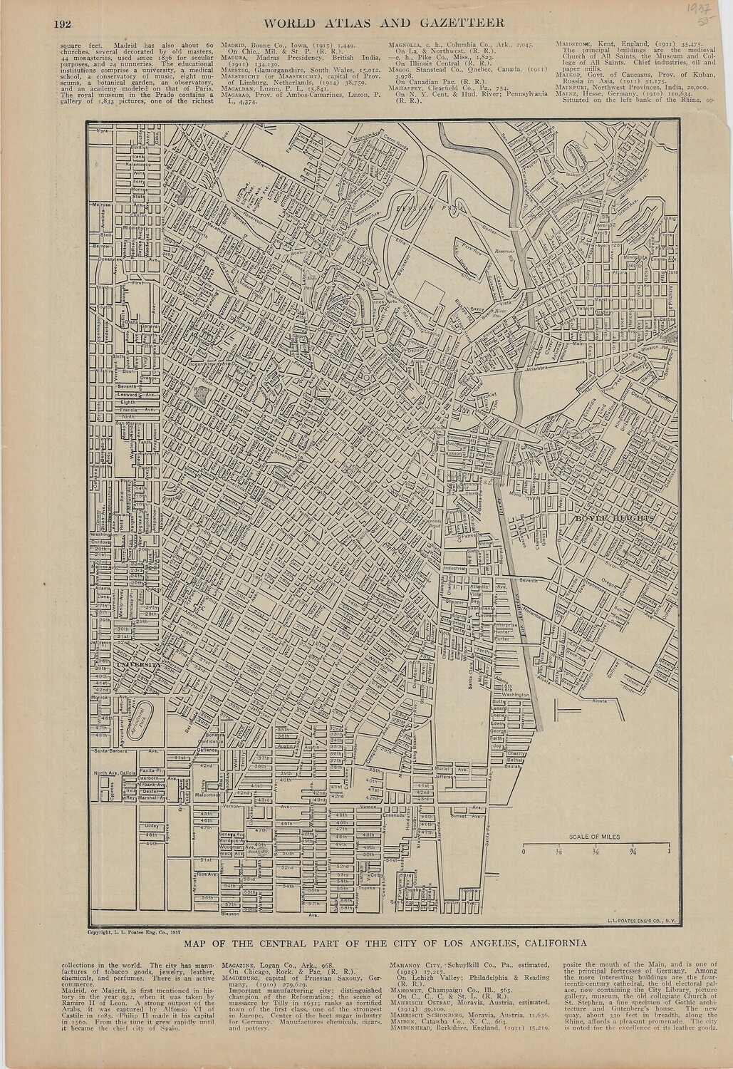 1937 Los Angeles- Gazetteer Map