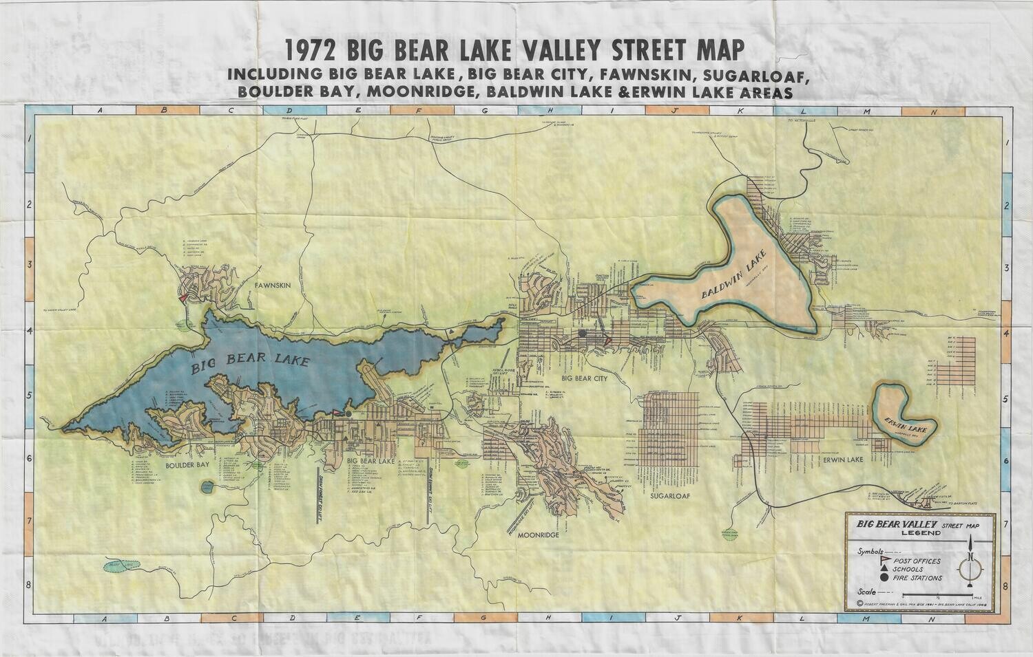1972(1969) Map of Big Bear Lake Valley