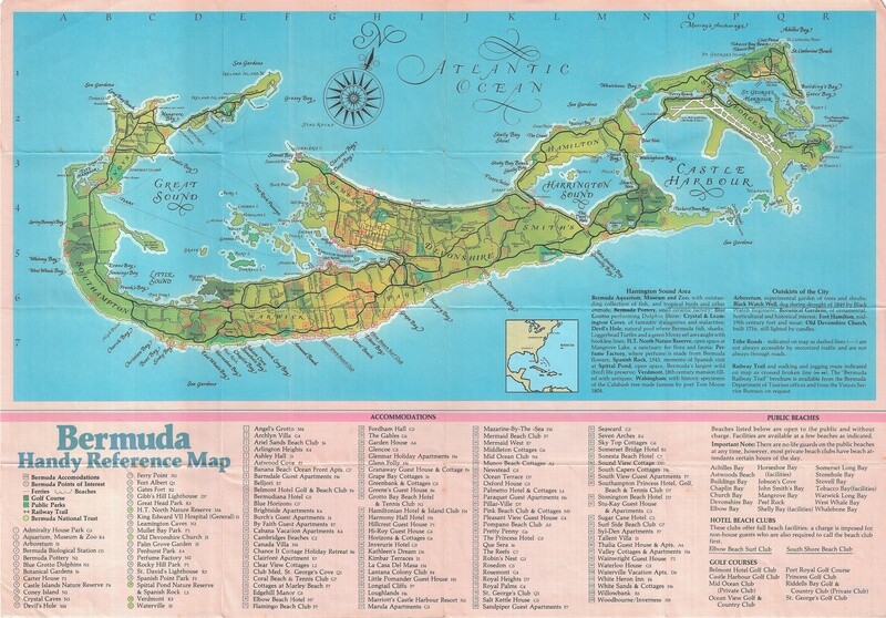 1985 Bermuda Handy Reference Map in Chromo