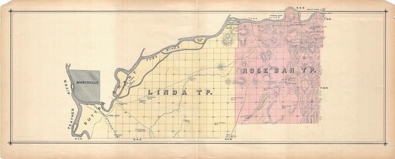 1875 Marysville, Sacramento County by Thompson and West in Lithography