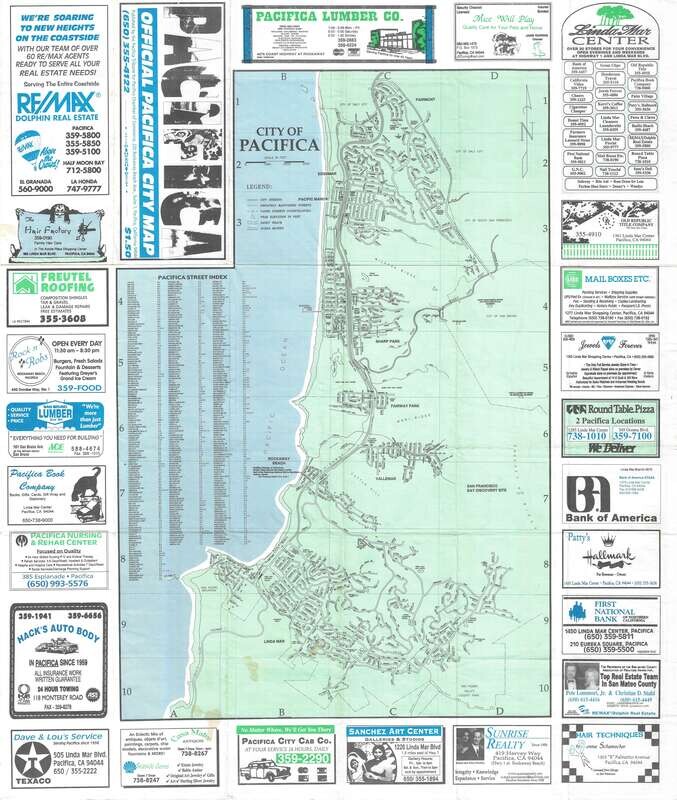 1999 Pacifica Tourist Map