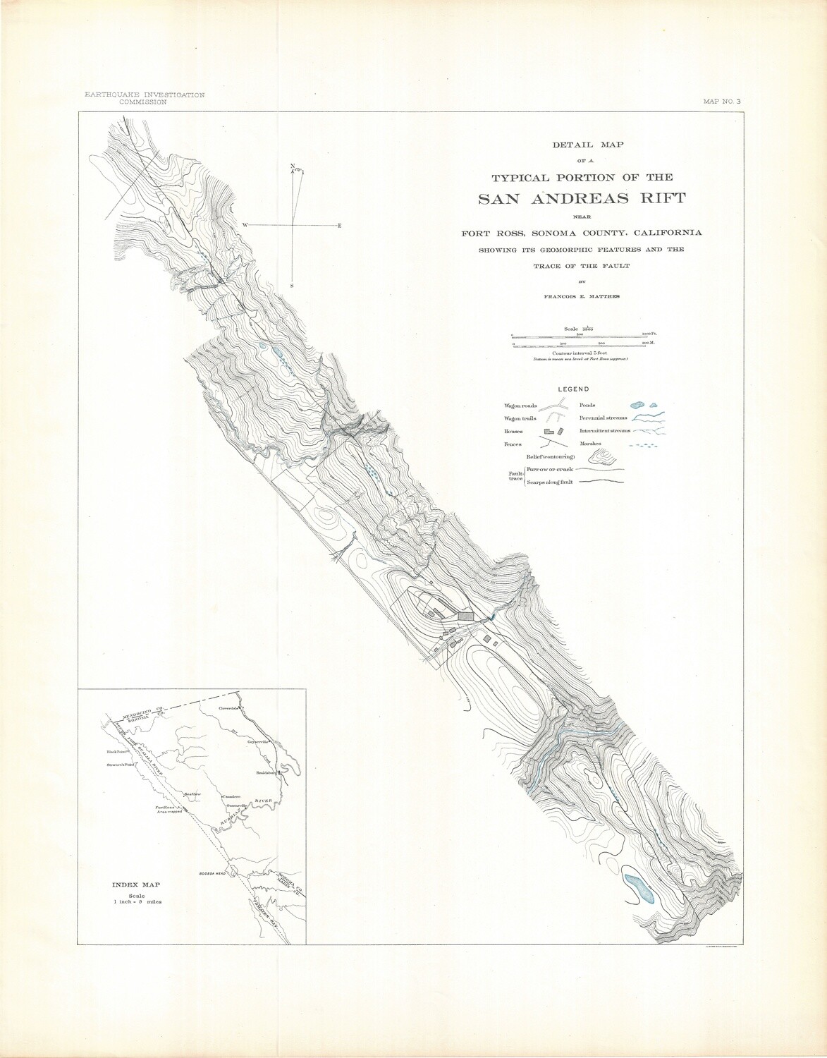 1908 EQIC Detail Map of the San Andres Rift at Fort Ross
