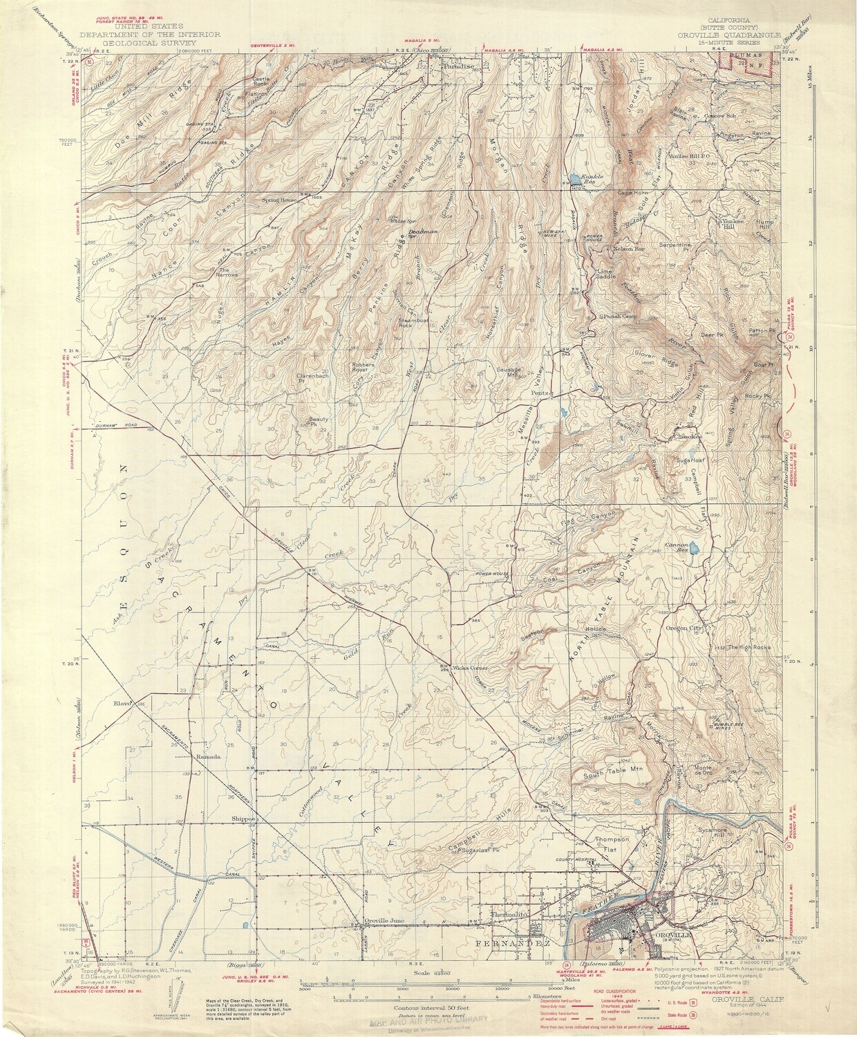 1944 USGS Oroville, Ca Quad  