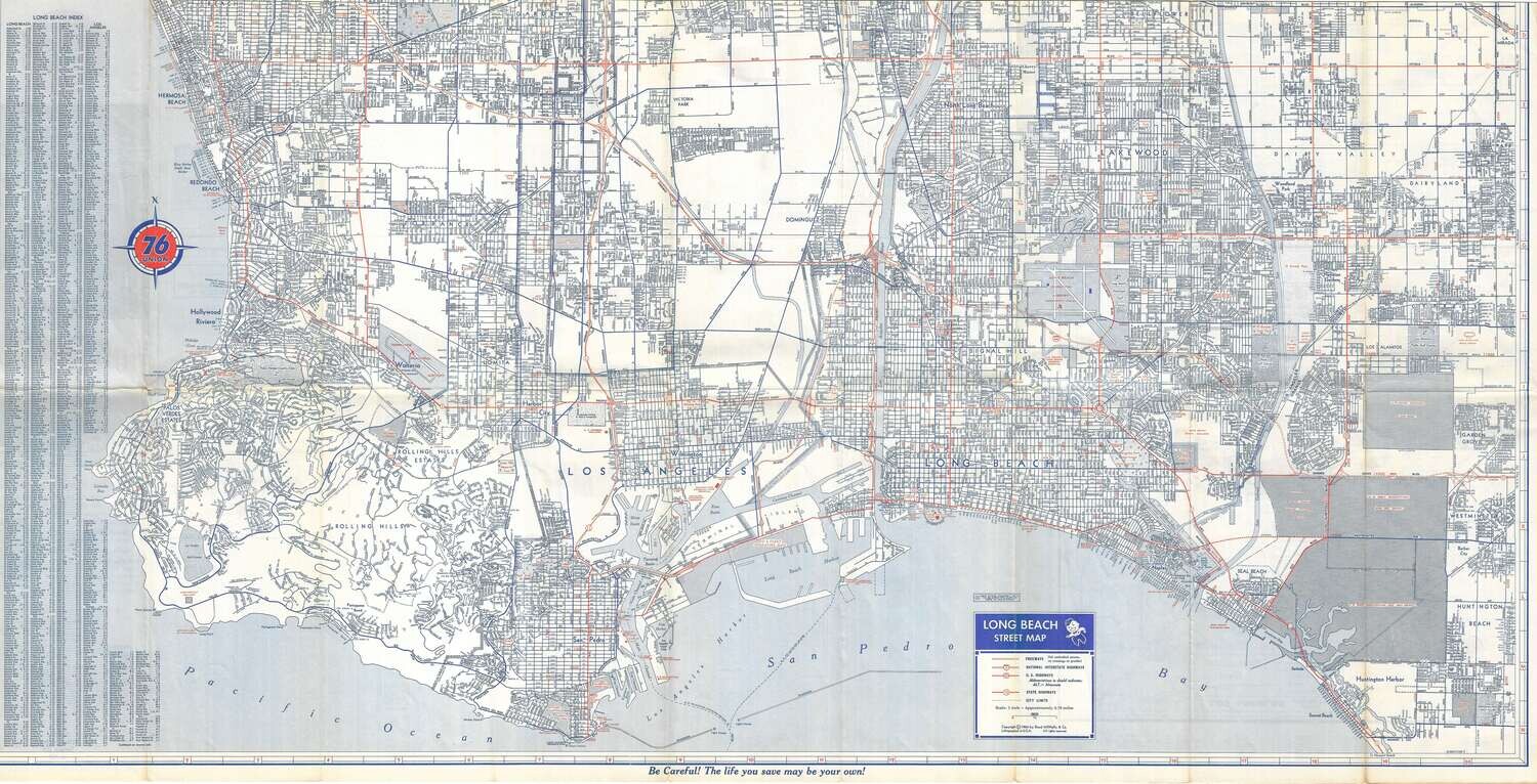1964 Long beach Folding map