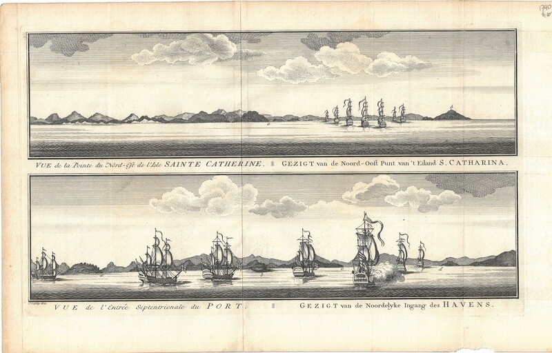 1740 Views of Catalina Island by Bellin - Copper Engraving