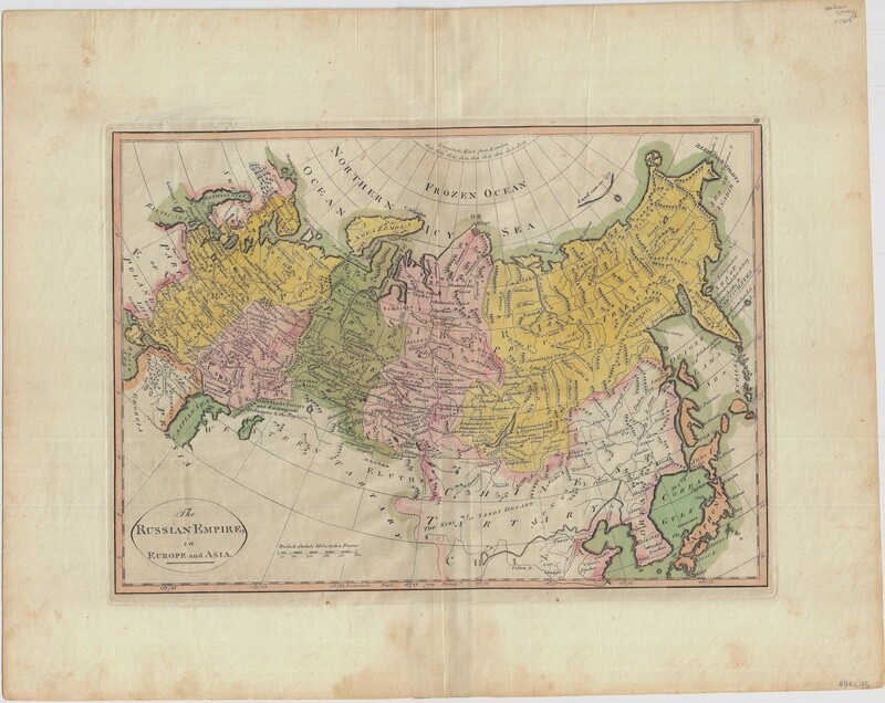1814 Map of the Russian Empire in Europe and Asia Russia by M. Carey