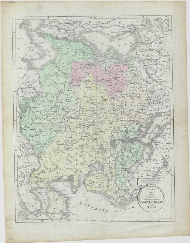 1823 Map of Russia in Europe