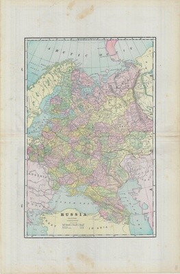 1892 Map of Russia by Geo.Cram in Lithography