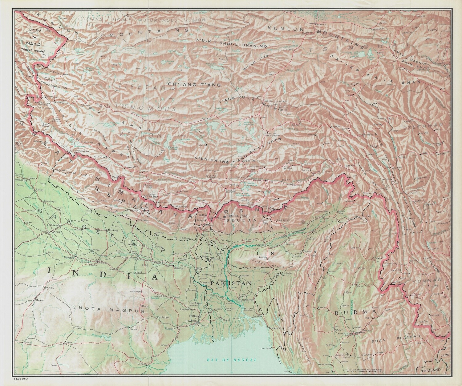1967 CIA Map of Southeast Asia