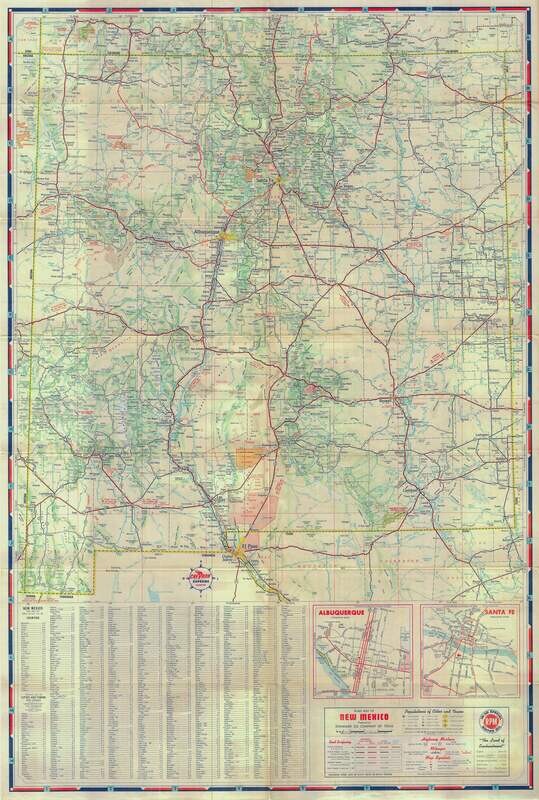 1958 Standard Oil Co Road Map of New Mexico