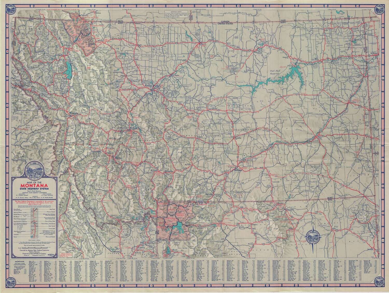 1948 Montana Highways by the State Commission
