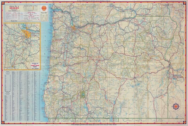 1960 Shell Map of Oregon