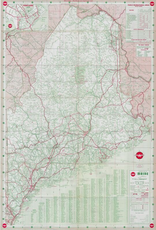 1964 Flying A Map of Maine