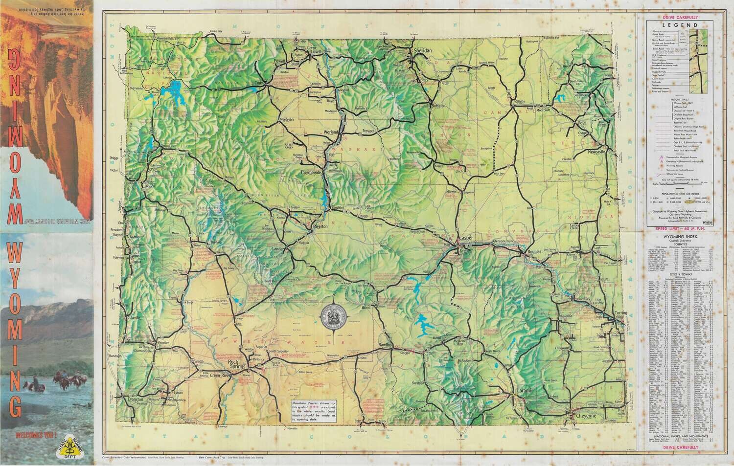 1958 Wyoming State Hwy Dept Chromo
