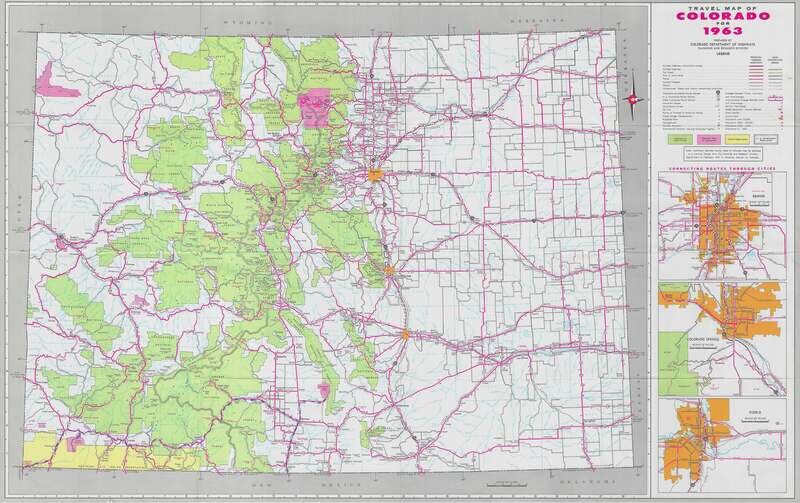 1963 Travel Map of Colorado by the Dept. of Highways