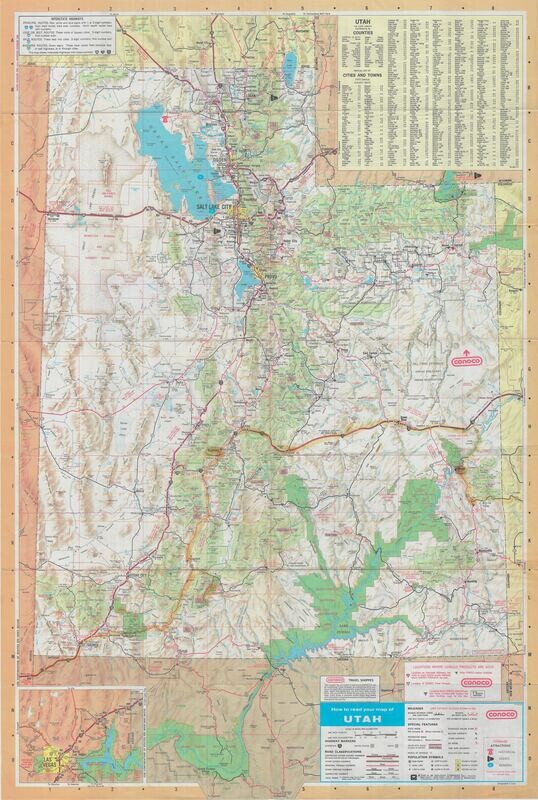 1970 Utah Highway Map by Conoco Oil Co.