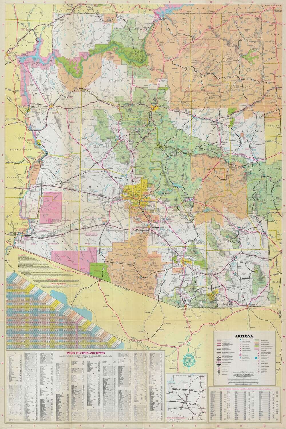 1987 Map of Arizona
