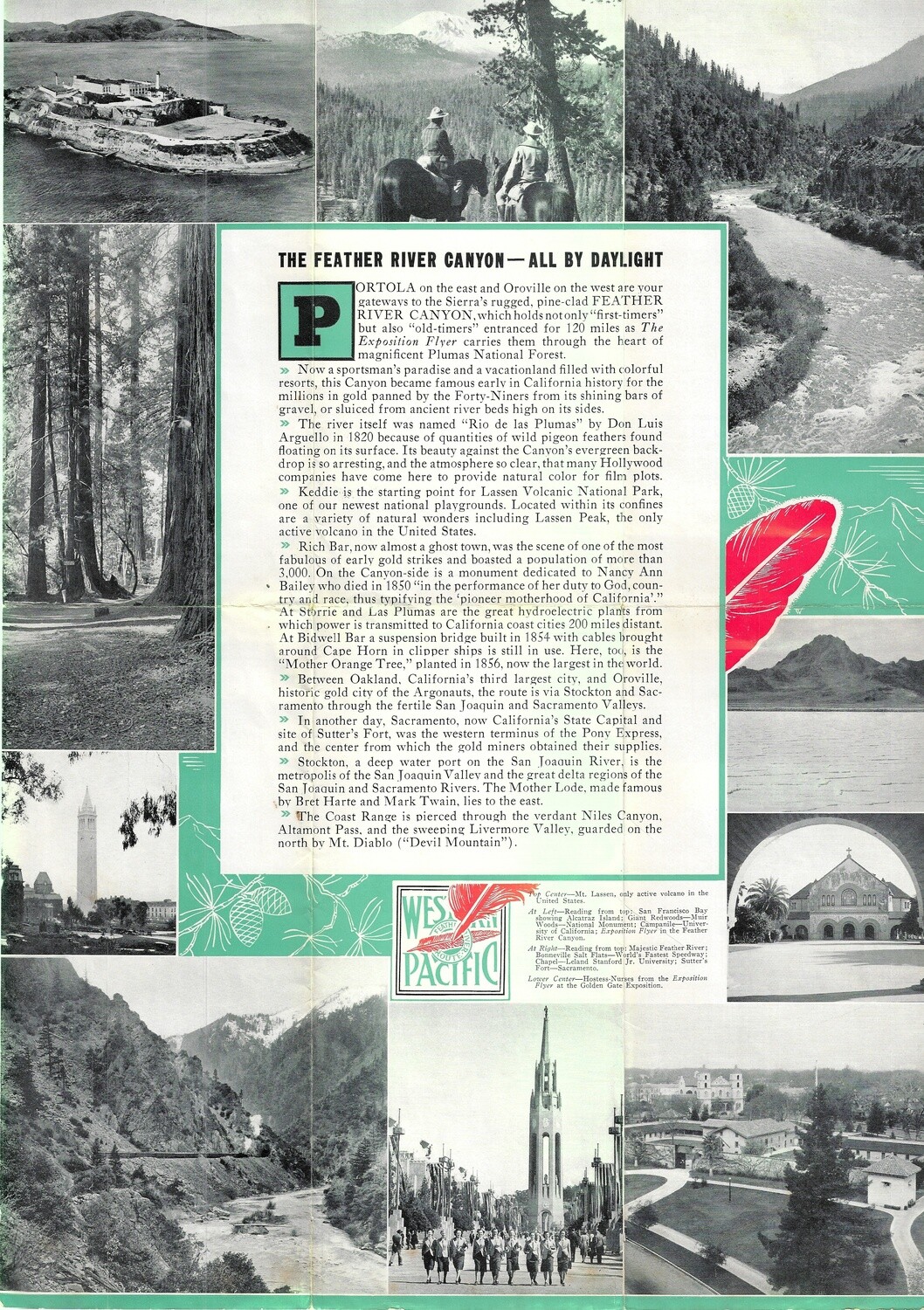 1939 Western Pacific Feather River Canyon Route map