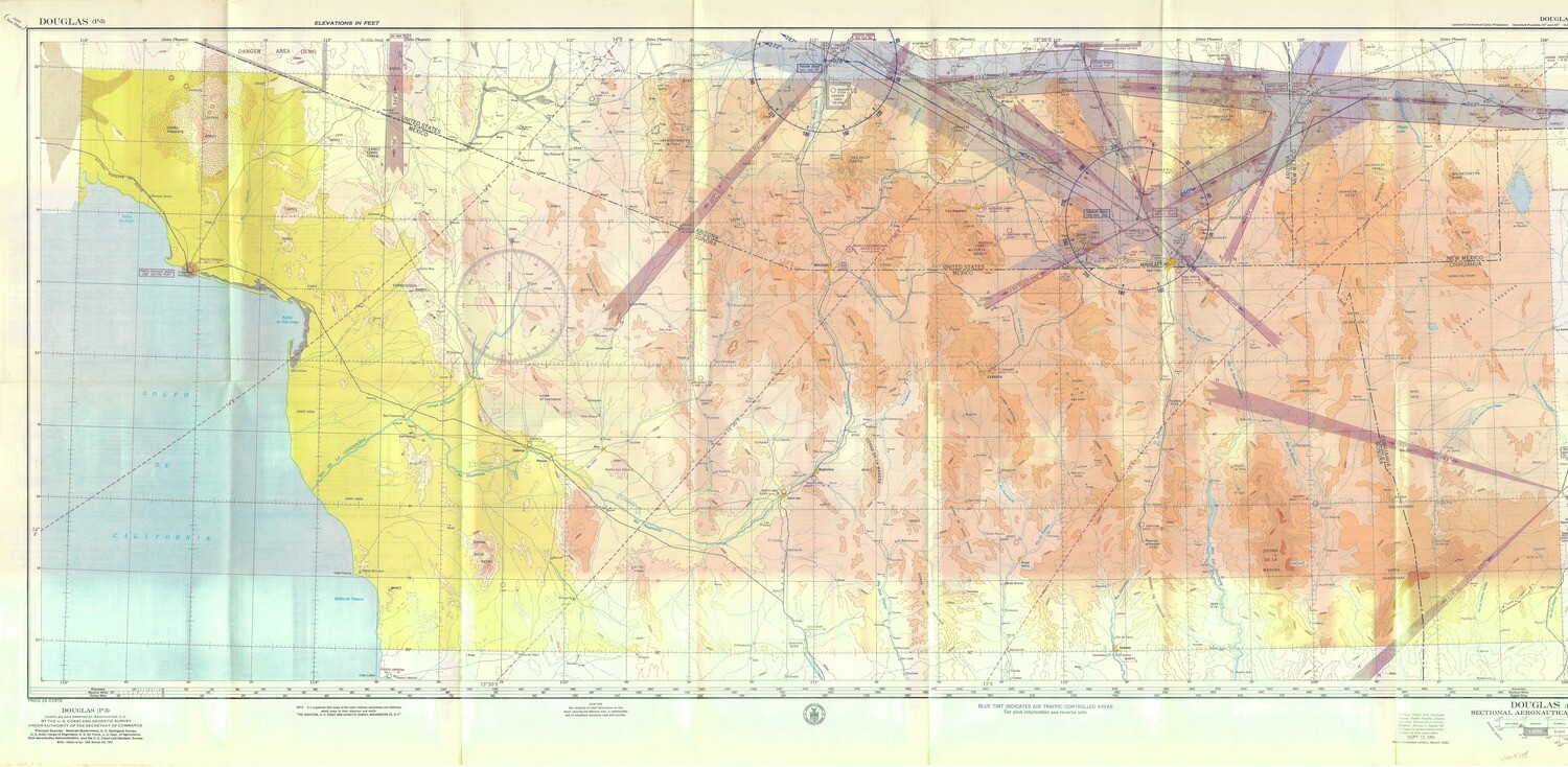 1951 USCGS Douglas Area Aeronautical Chart