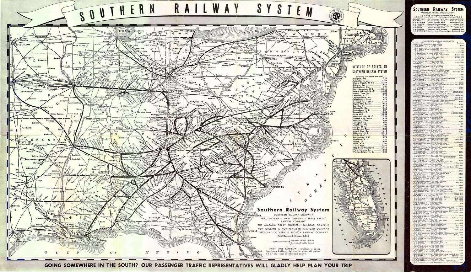 1946 Southern Railway System Pictorial Folder + Map