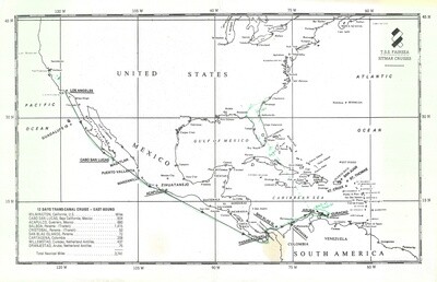 1950 Panama Canal Transport Map