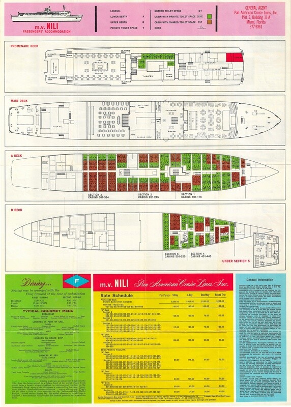 1960 MV Nili - Pan American Cruise Lines