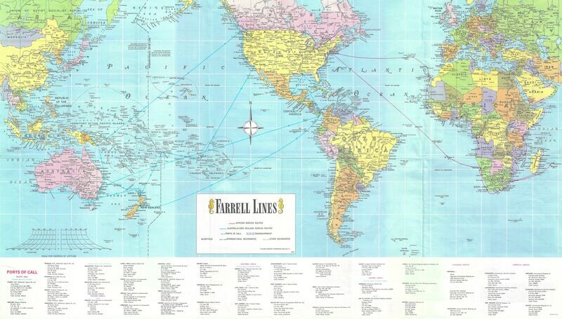 1977 Farrell Lines World Route Map