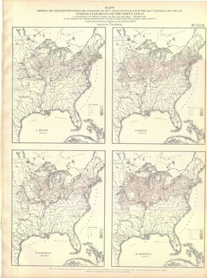 1874 Statistical Map -Foreign Elements of the Population 9th census by Francis Walker