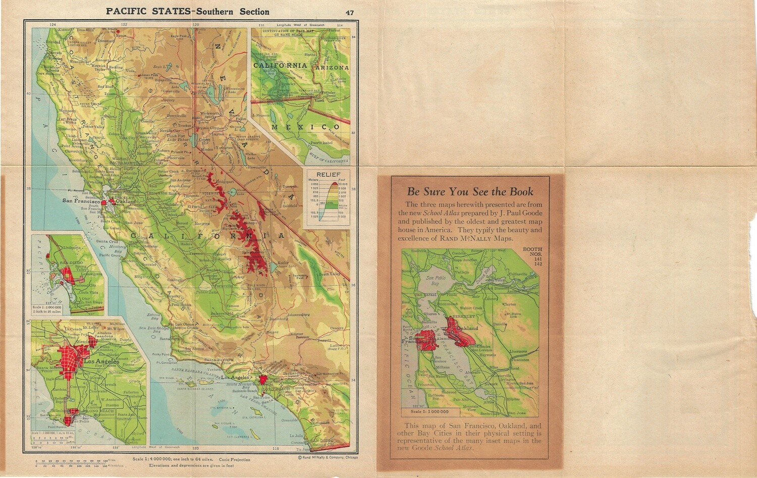 1927 The US Physical and Political R McNally Chromolith