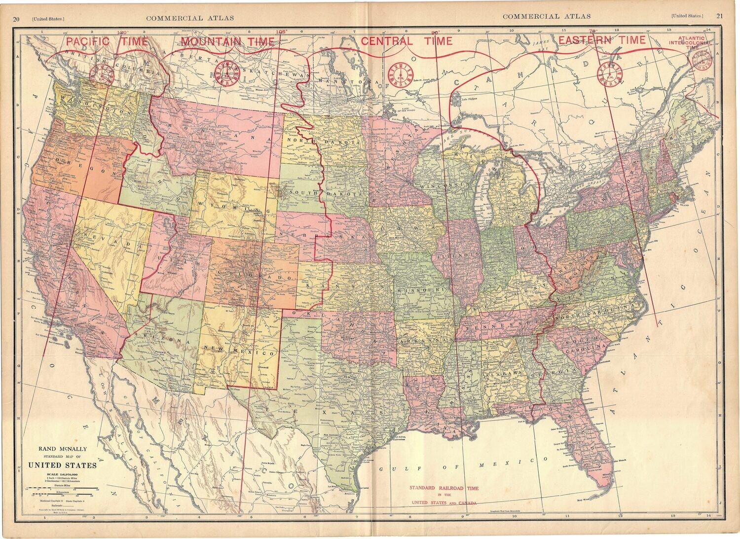 1924 United States R.McNally Chromolith