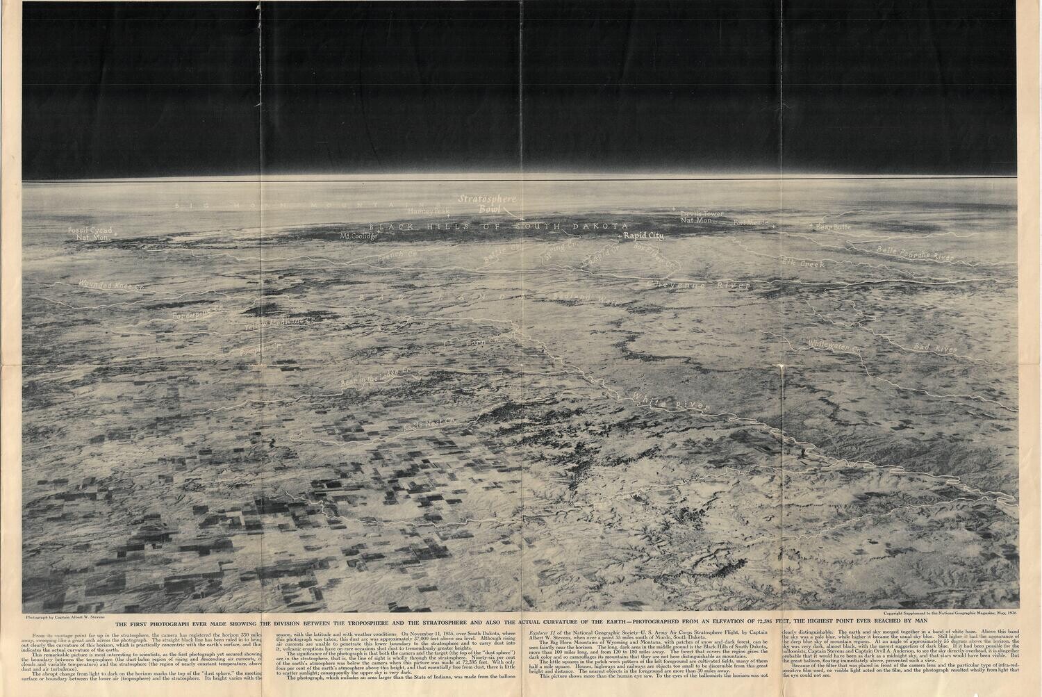 1936 Arial Map of South Dakota (Black Hills)