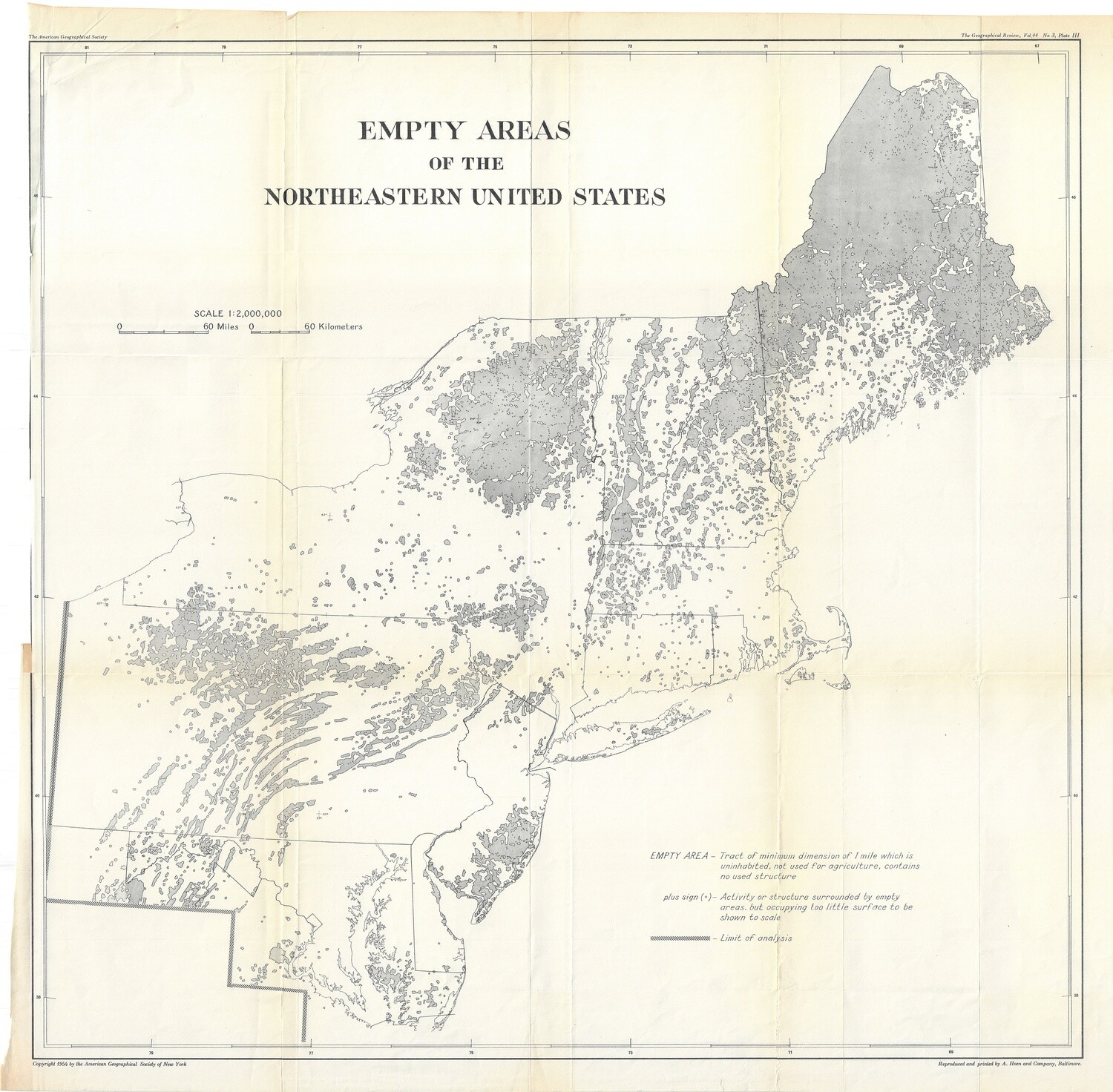 1954 Empty Areas of the NE US America Geo Soc