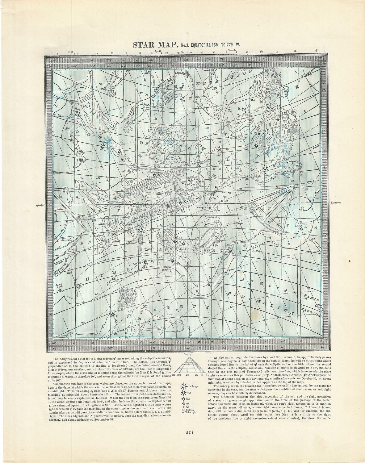 1887 Star Map (double sided) by Gaskell's in Lithography