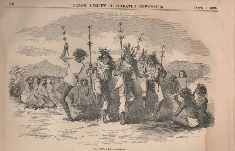 1858 Californian Indians Dancing from Frank Leslie's Illustrated News