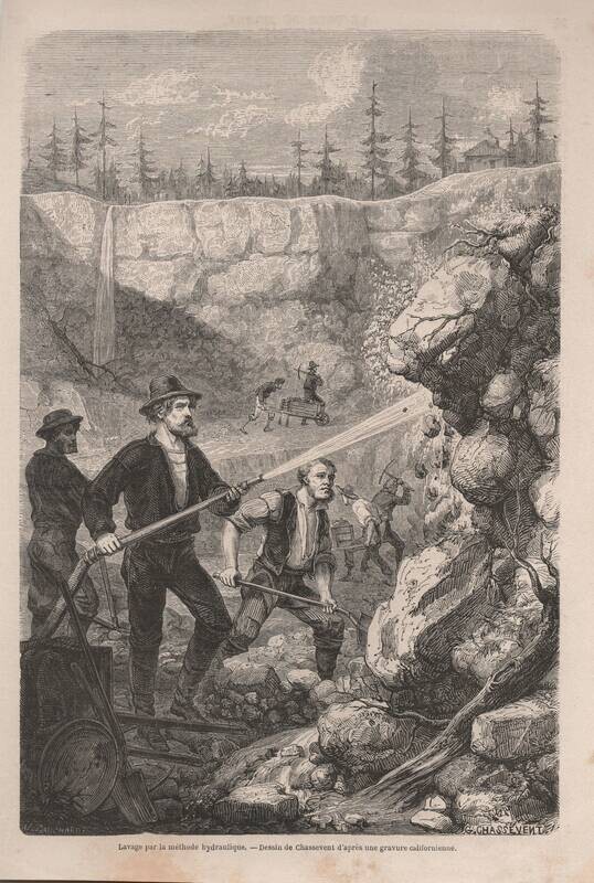 1858 Hydraulic Mining in Action
