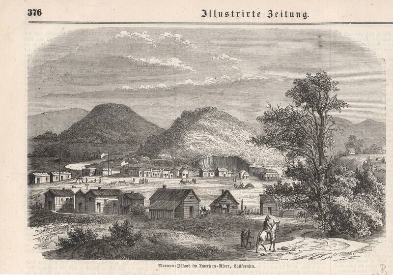 1851-52 Sam Brannan' Mormon Bar View- rare and true to life